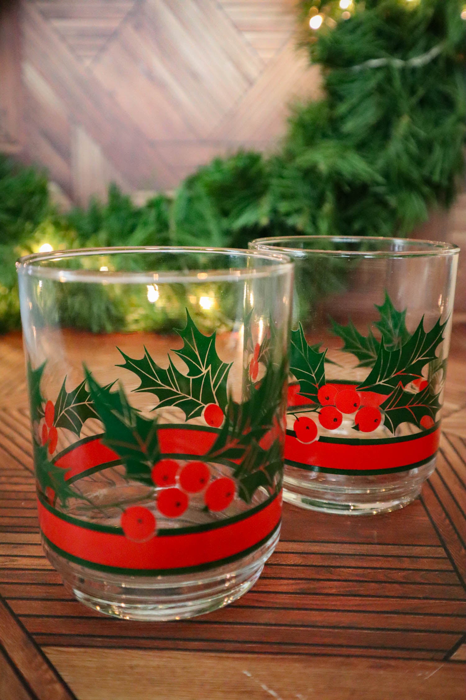 Libbey glasses fashion holly & berry