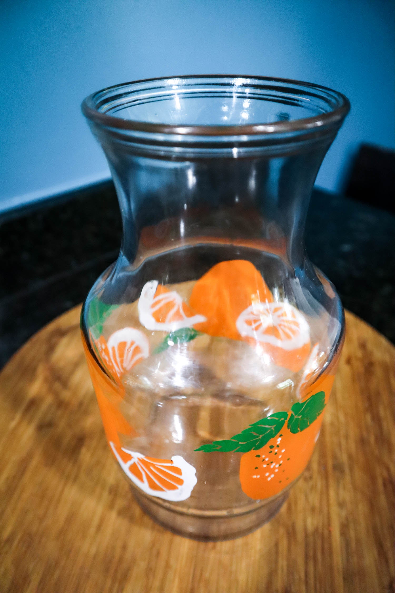 Vintage Orange Juice Set Carafe And 3 Glasses