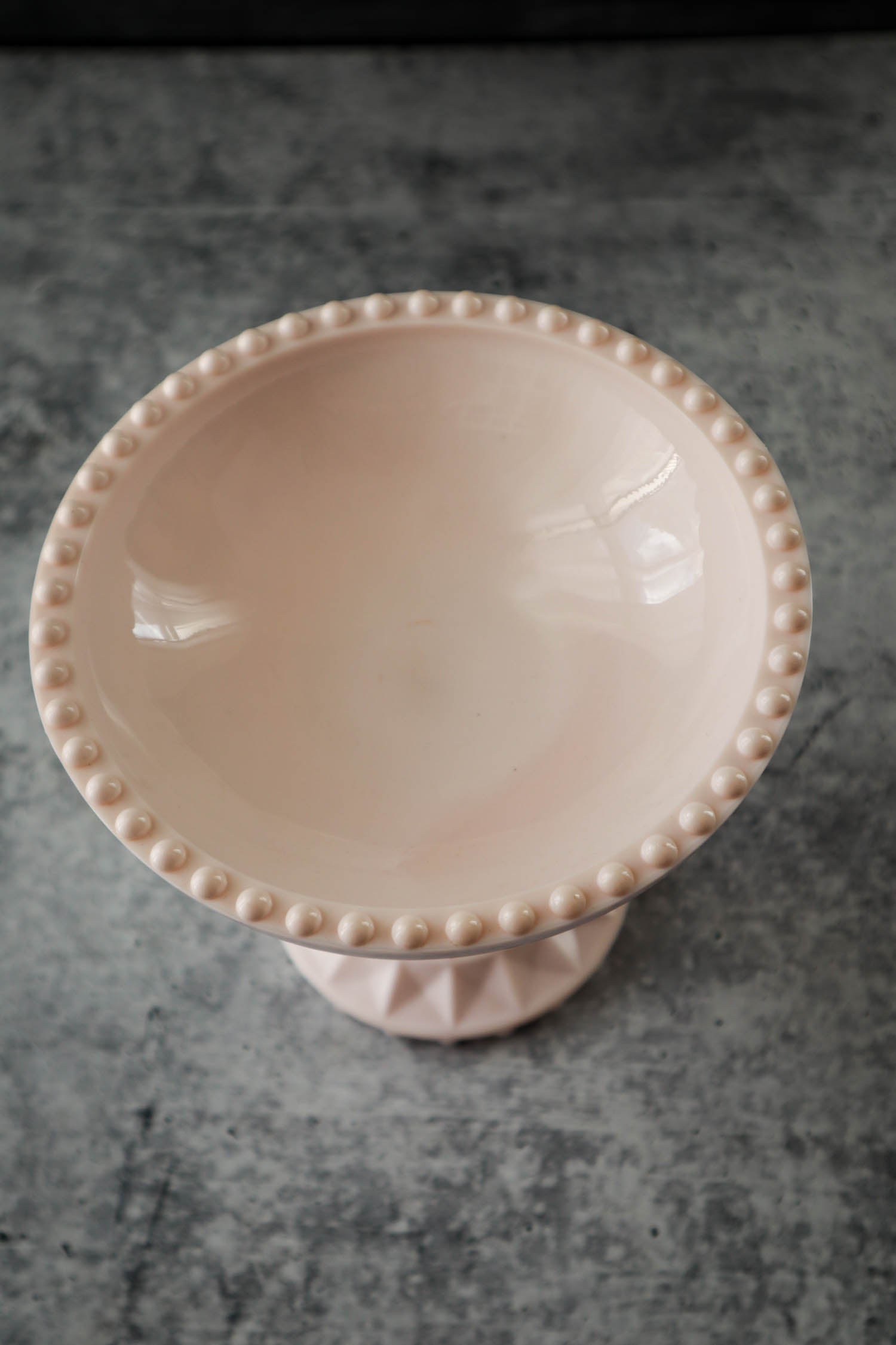 Vintage 2024 Pink Milk Glass Candy Dish, Small Compote, Midcentury Pedestal Bowl