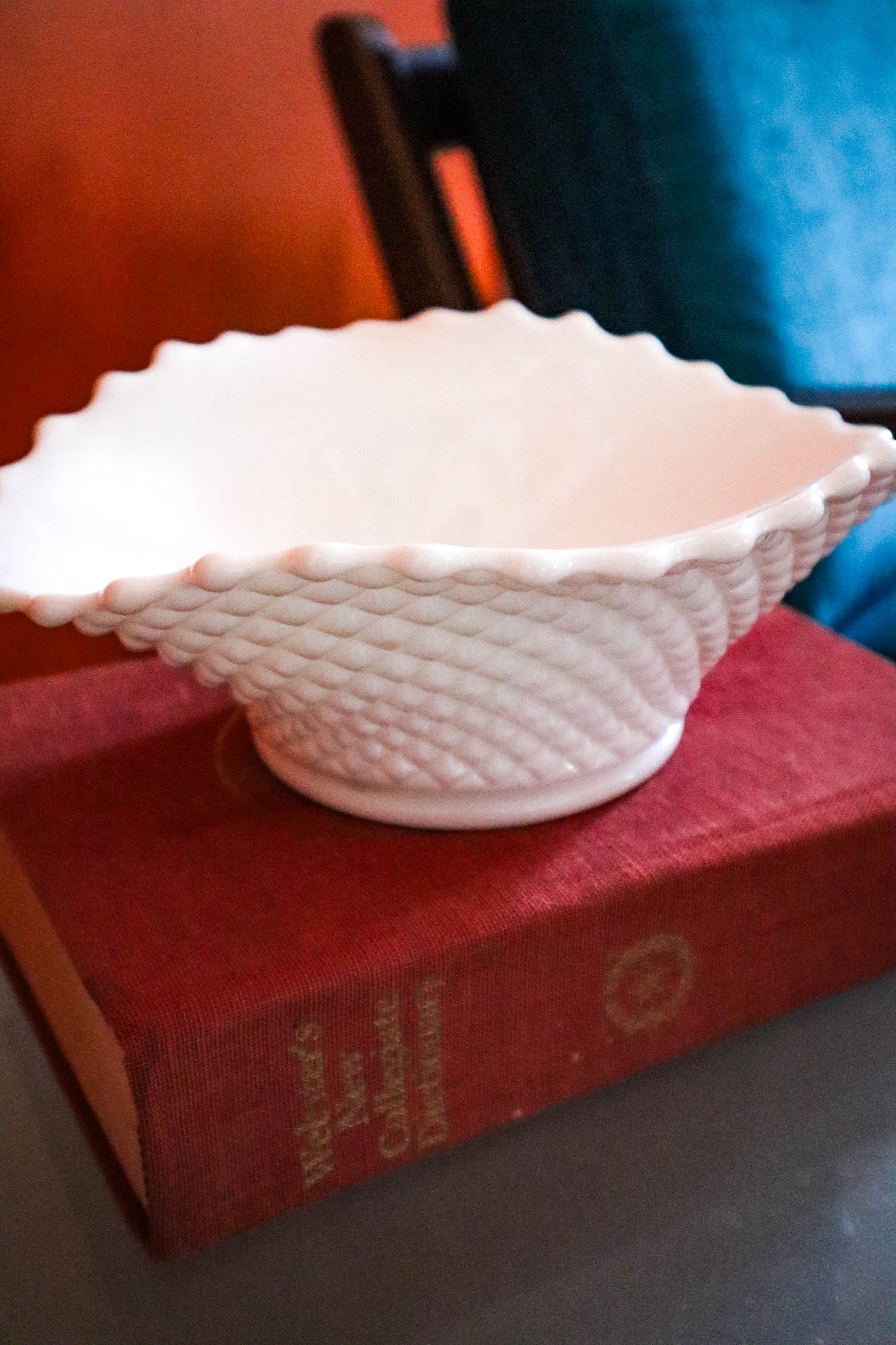 Milk Glass Fruit Bowl