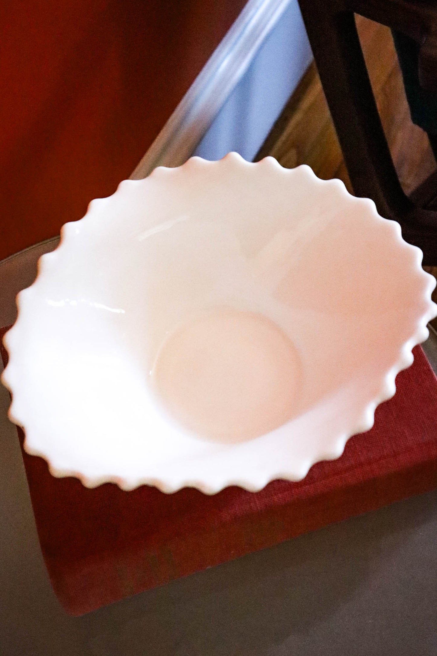 Milk Glass Fruit Bowl