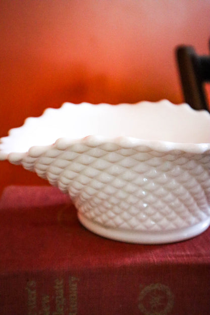 Milk Glass Fruit Bowl