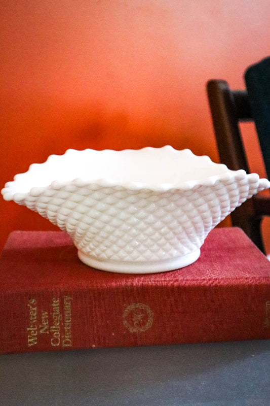 Milk Glass Fruit Bowl