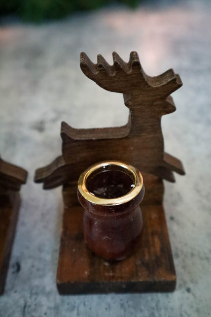 Flying Reindeer Candle Holders