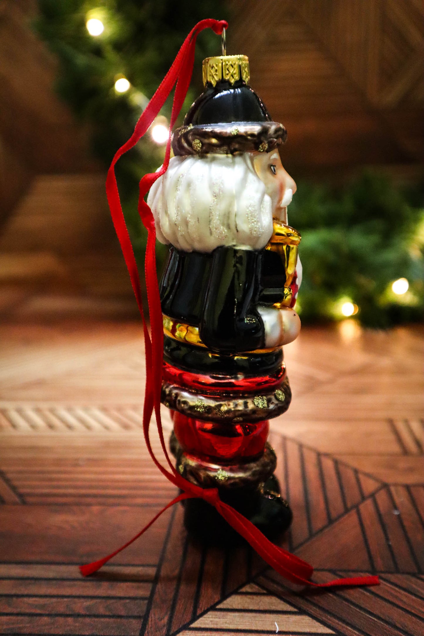 Nutcracker Blown Glass Ornament