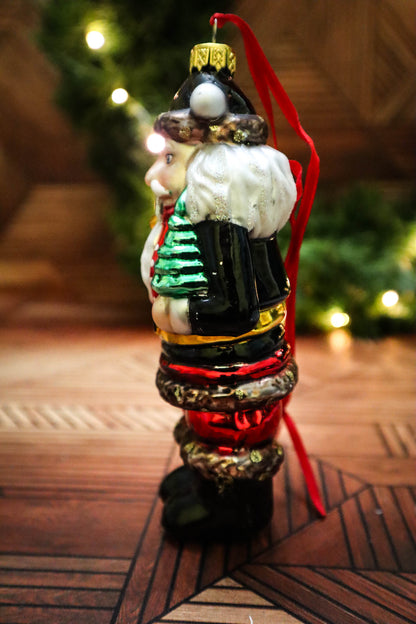 Nutcracker Blown Glass Ornament