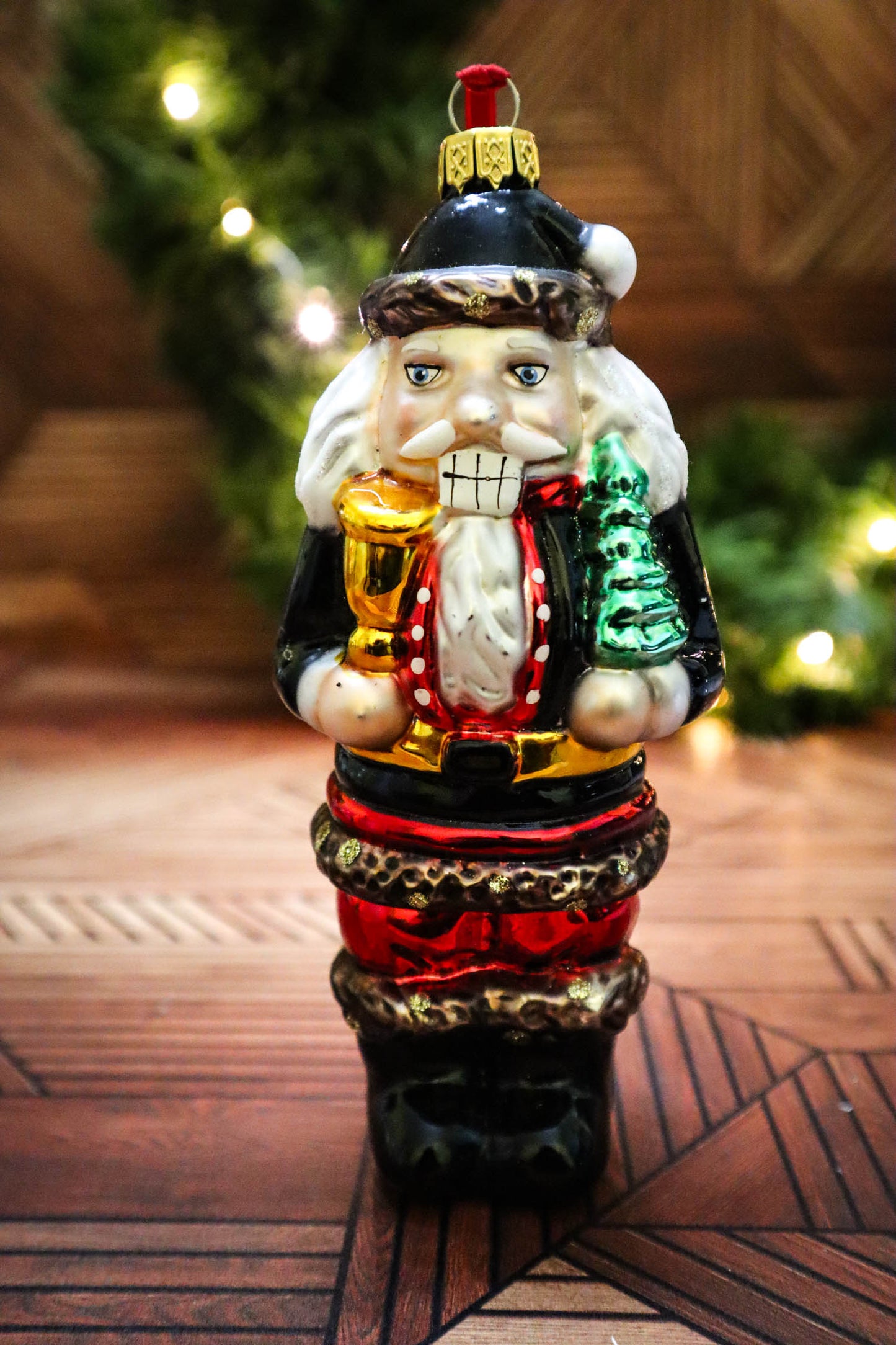 Nutcracker Blown Glass Ornament