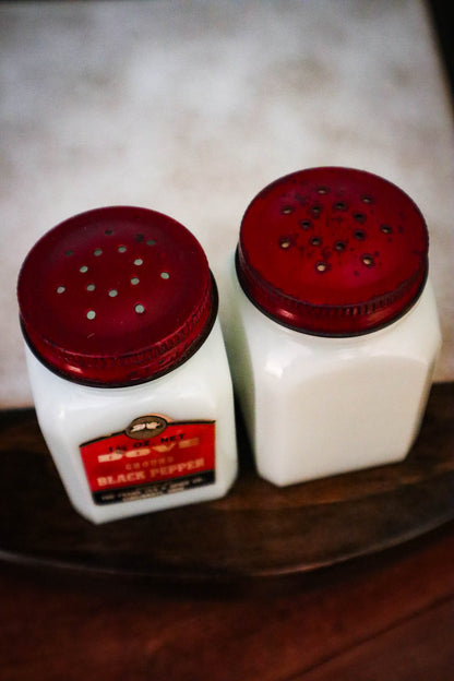 A Spicy Pair of Milk Glass