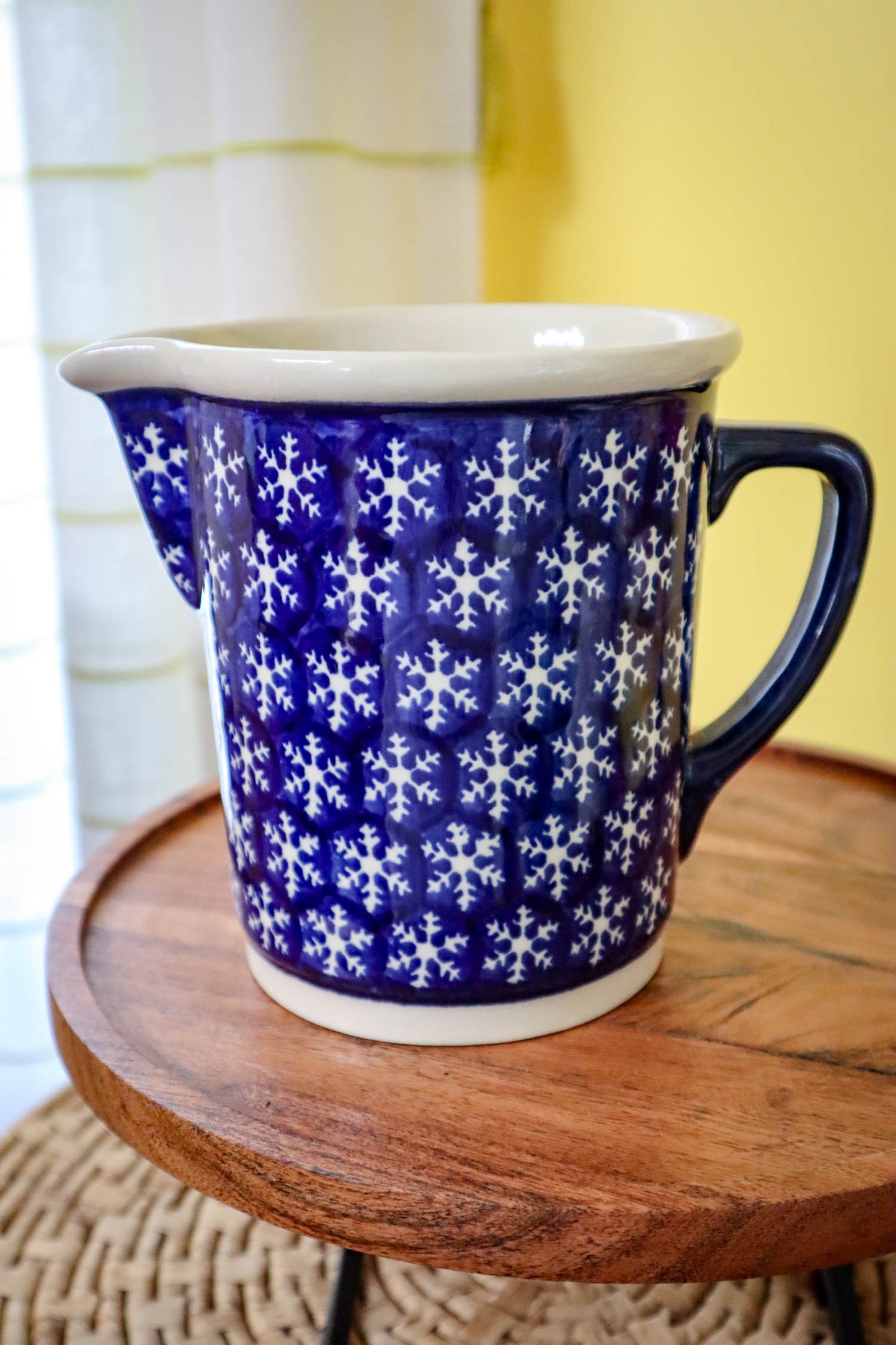 Let It Snow Polish Pottery Pitcher