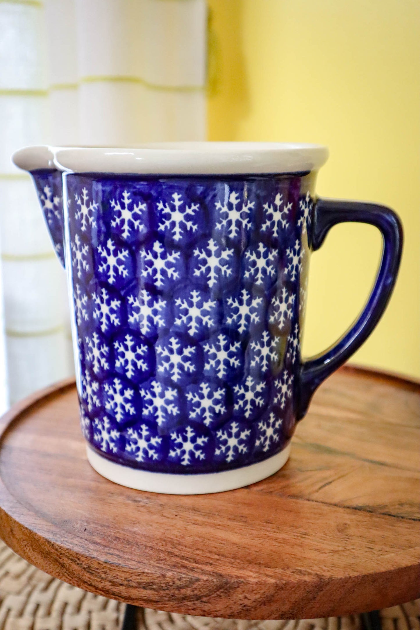 Let It Snow Polish Pottery Pitcher