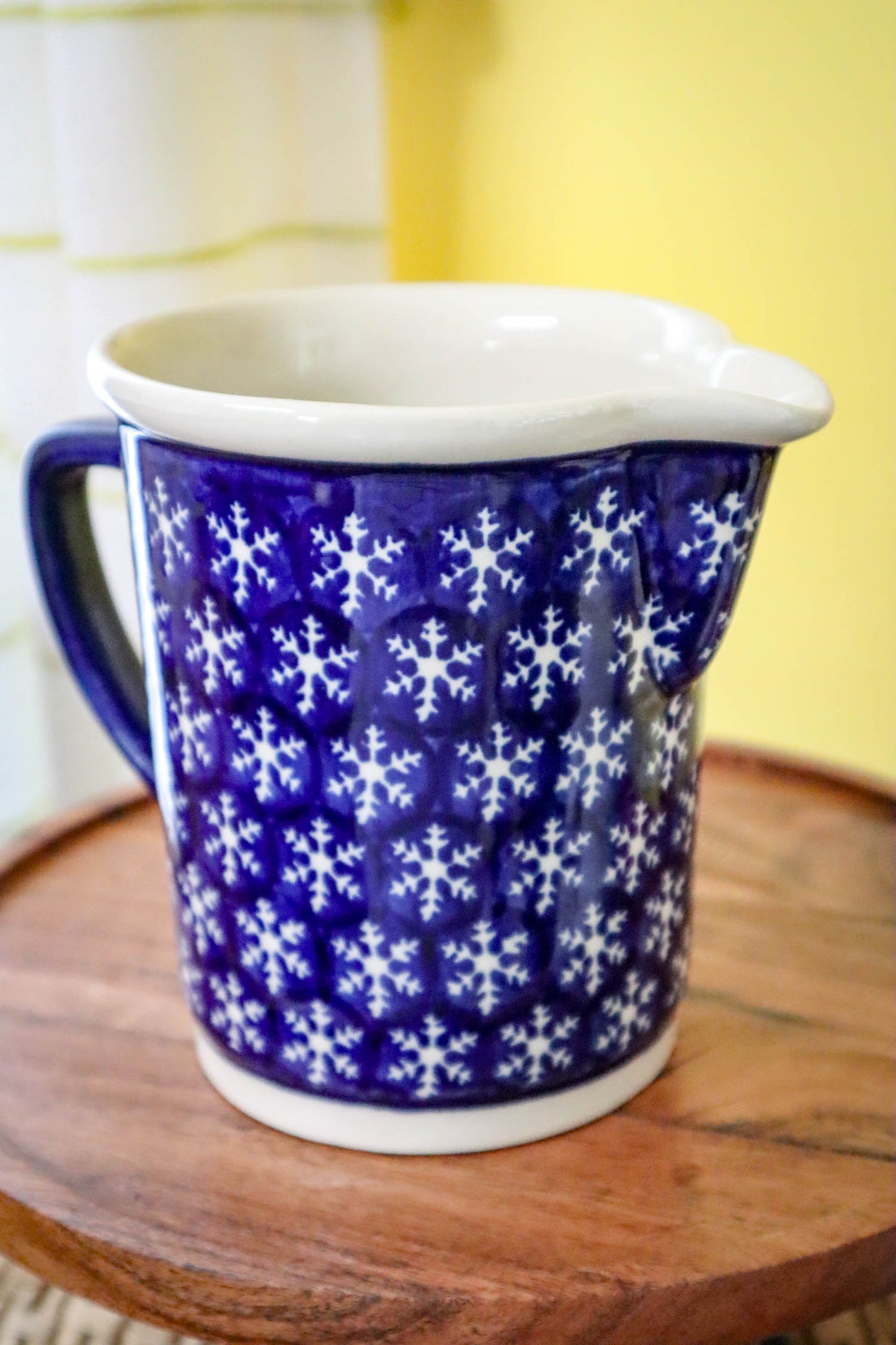 Let It Snow Polish Pottery Pitcher