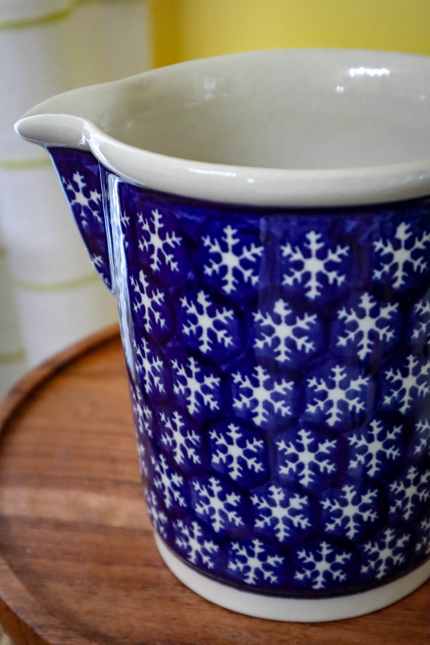 Let It Snow Polish Pottery Pitcher