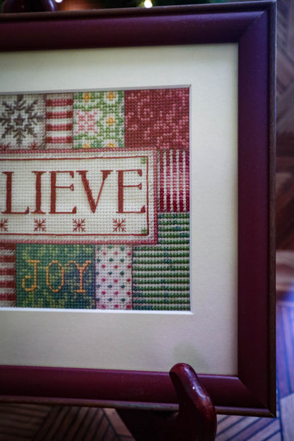 Christmas Magic Framed Needlepoint Art