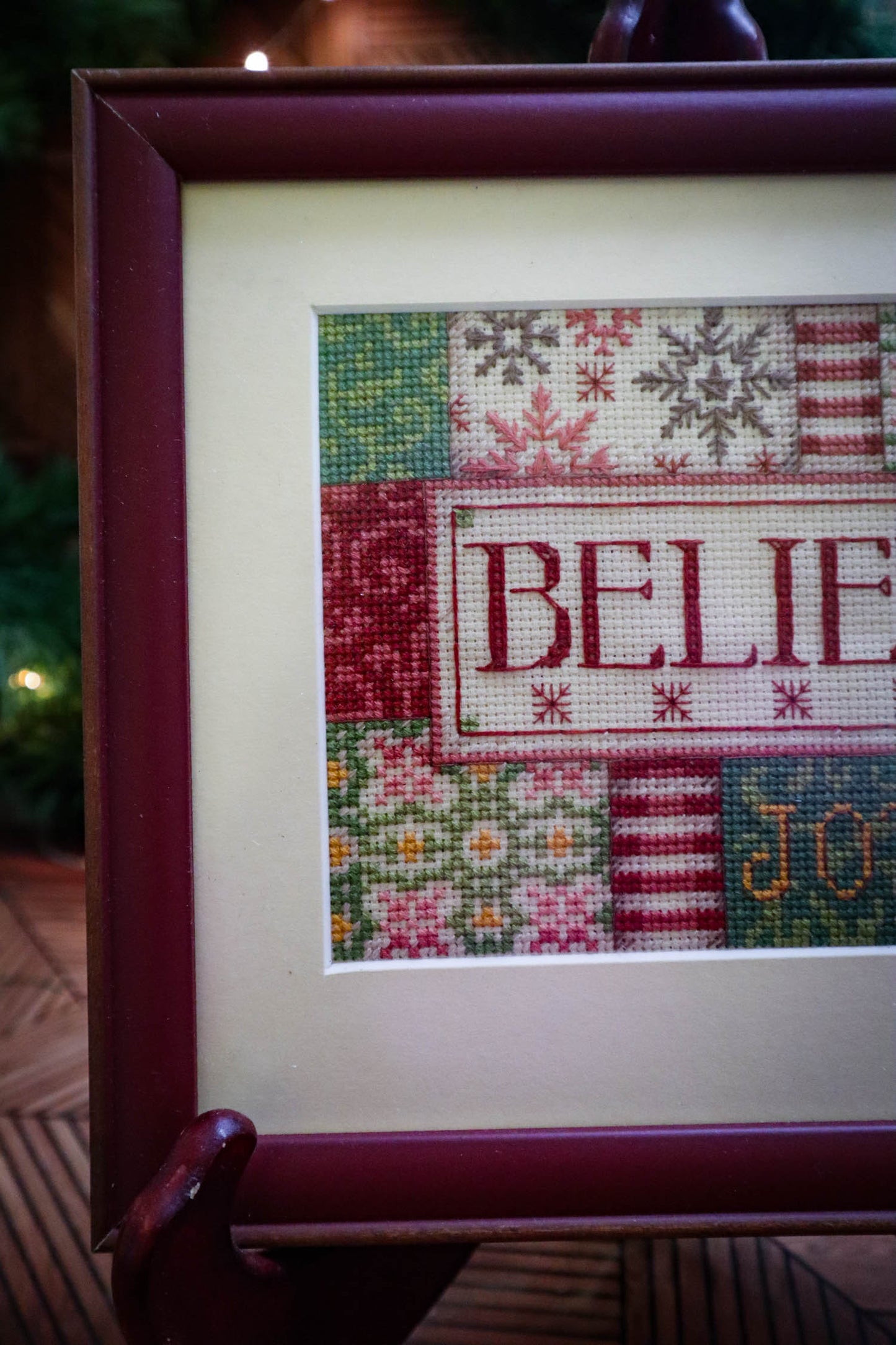 Christmas Magic Framed Needlepoint Art