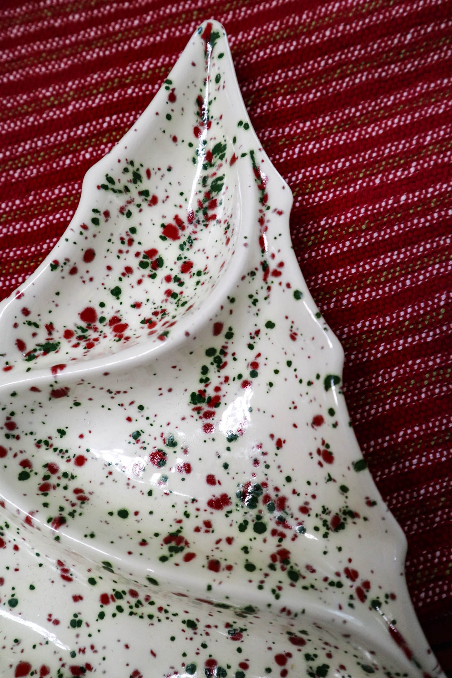 Speckled Christmas Tree Candy Dish