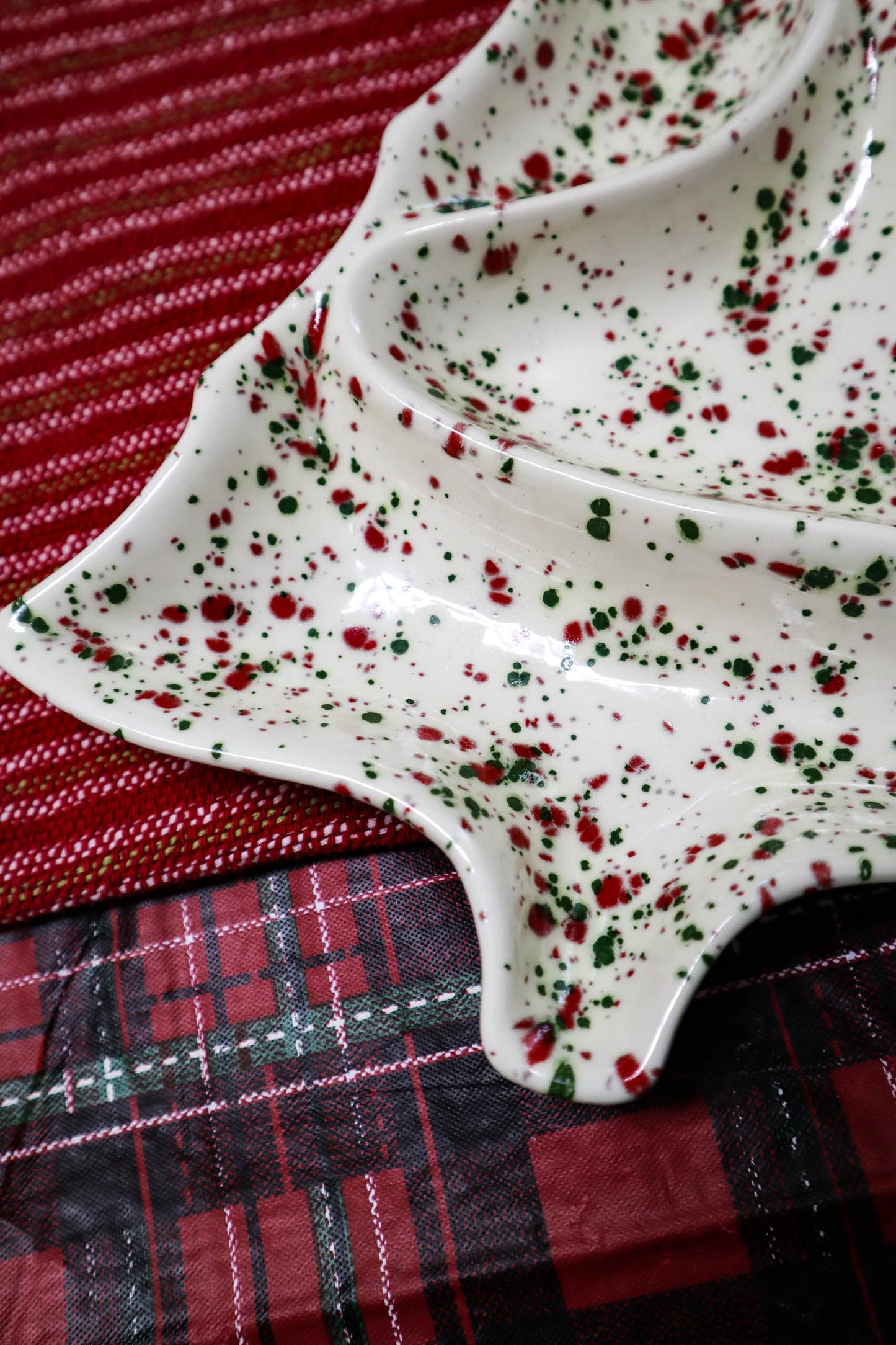 Speckled Christmas Tree Candy Dish