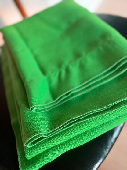 Vintage Linen Green Tablecloth