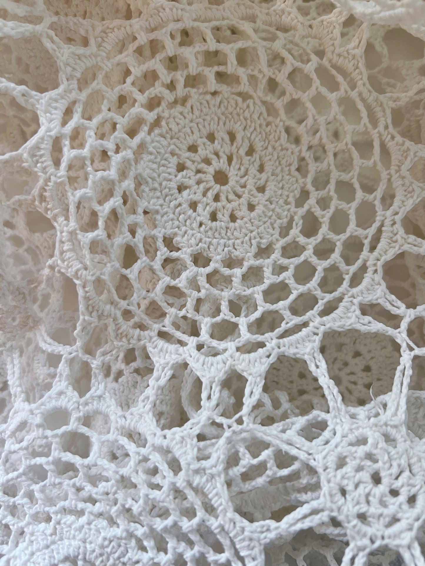 Boho Crocheted Oval Tablecloth