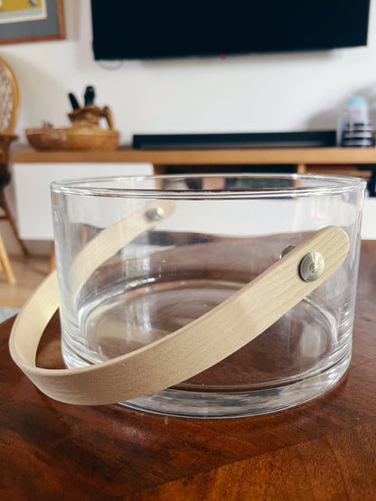 Handblown Handled Glass Bowl