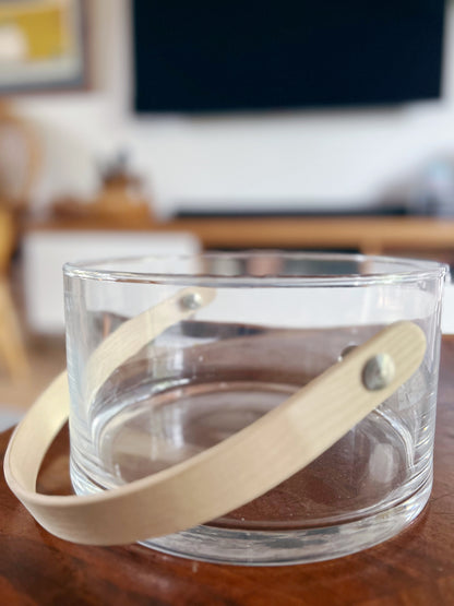 Handblown Handled Glass Bowl