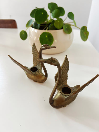 Brassy Candle Swans