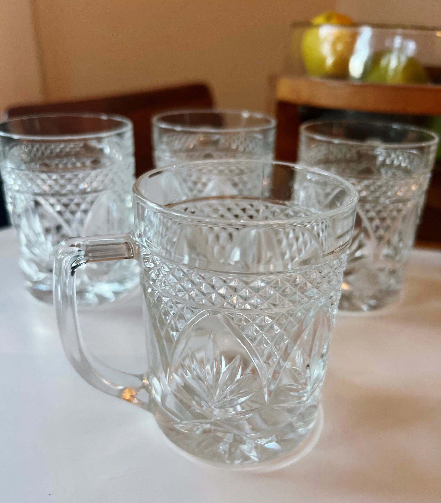 Vintage Crystal Cider Mugs
