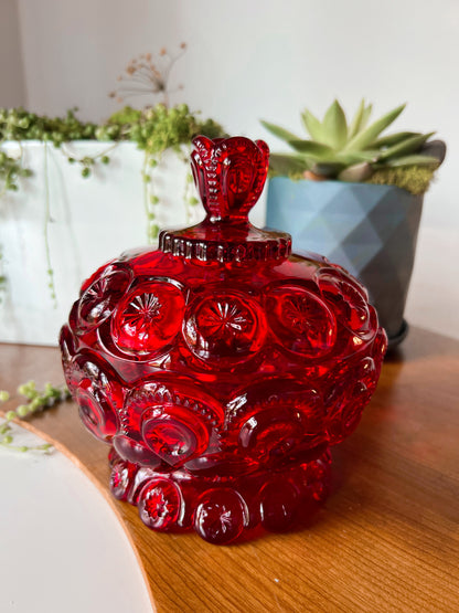 Ruby Red Moon & Stars Curio Jar