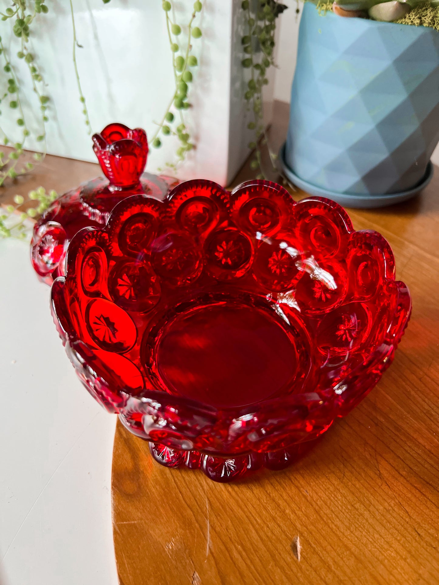 Ruby Red Moon & Stars Curio Jar