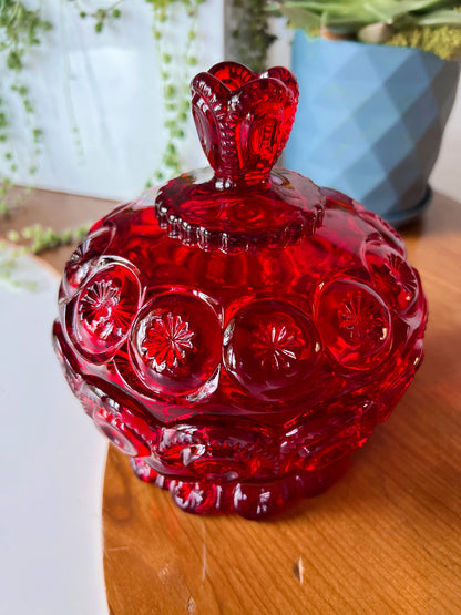 Ruby Red Moon & Stars Curio Jar