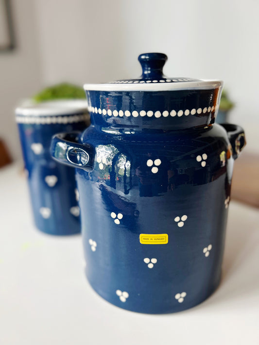 Hungarian Indigo & Dot Kitchen Crocks