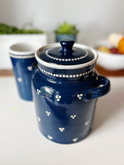 Hungarian Indigo & Dot Kitchen Crocks