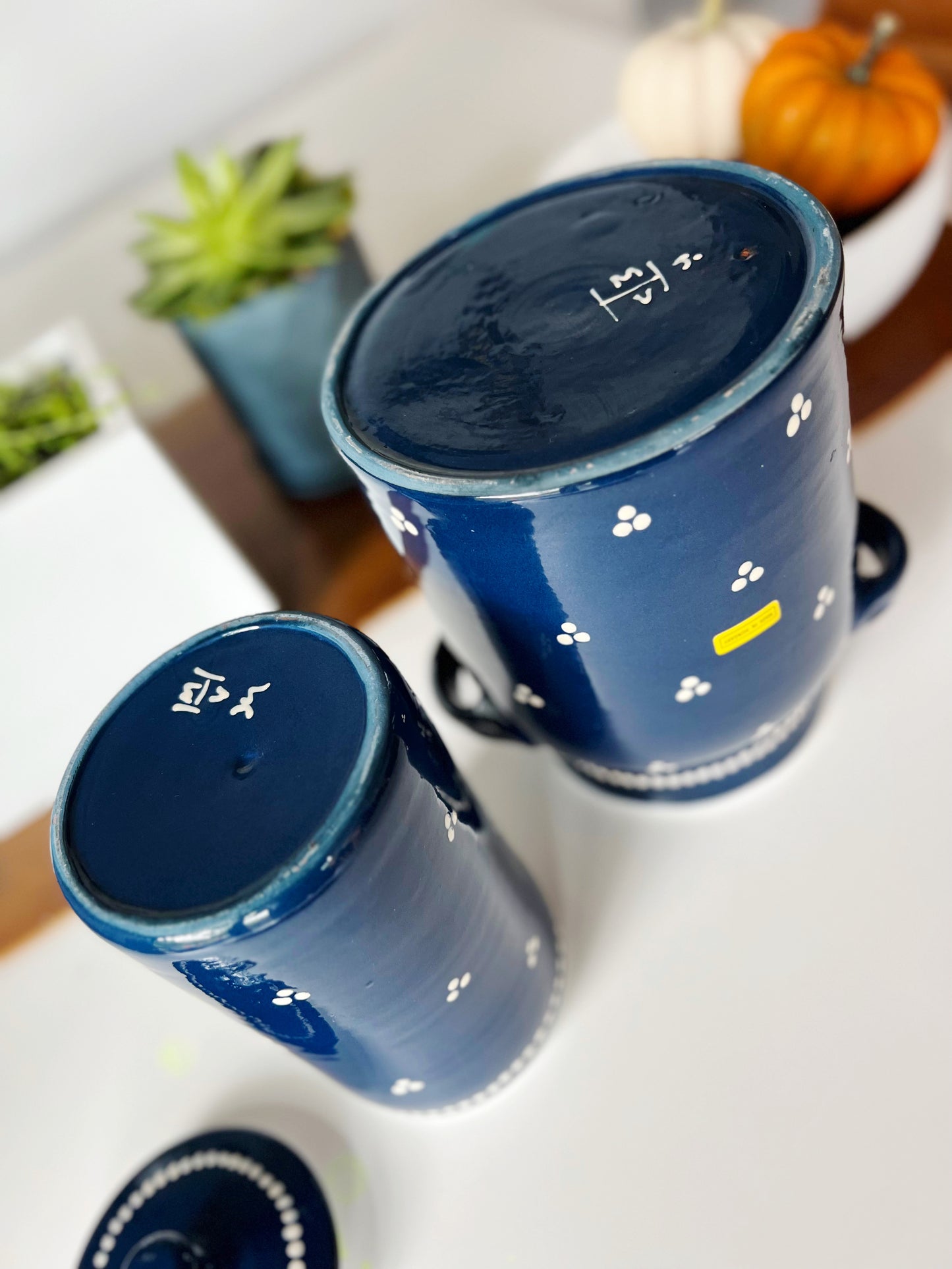 Hungarian Indigo & Dot Kitchen Crocks