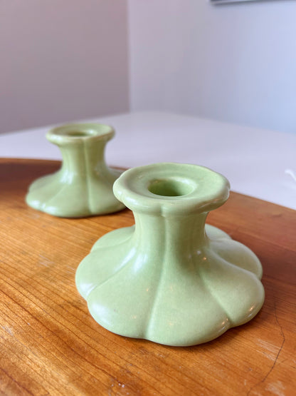 Spring Green Art Deco Candleholders