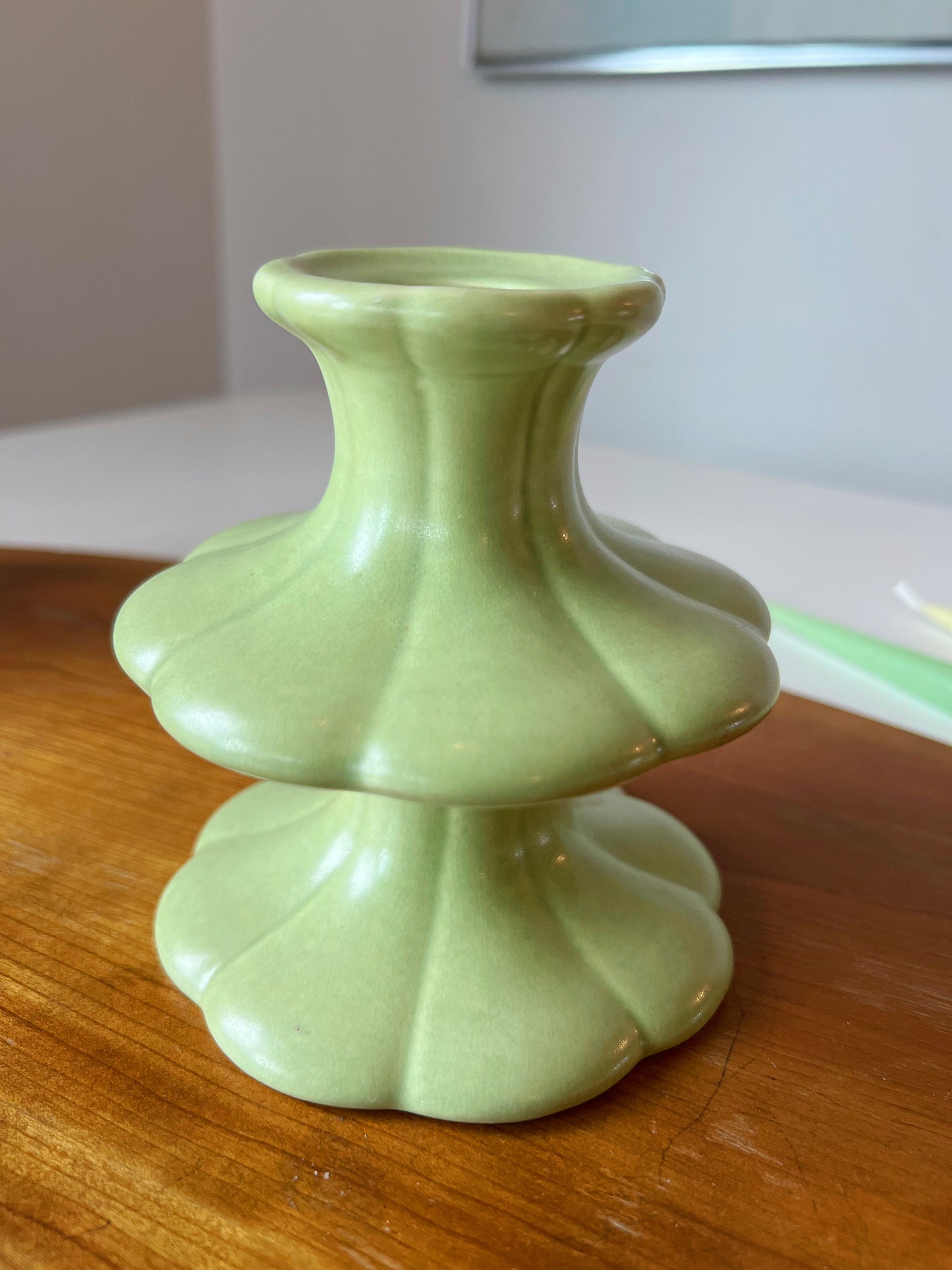 Spring Green Art Deco Candleholders