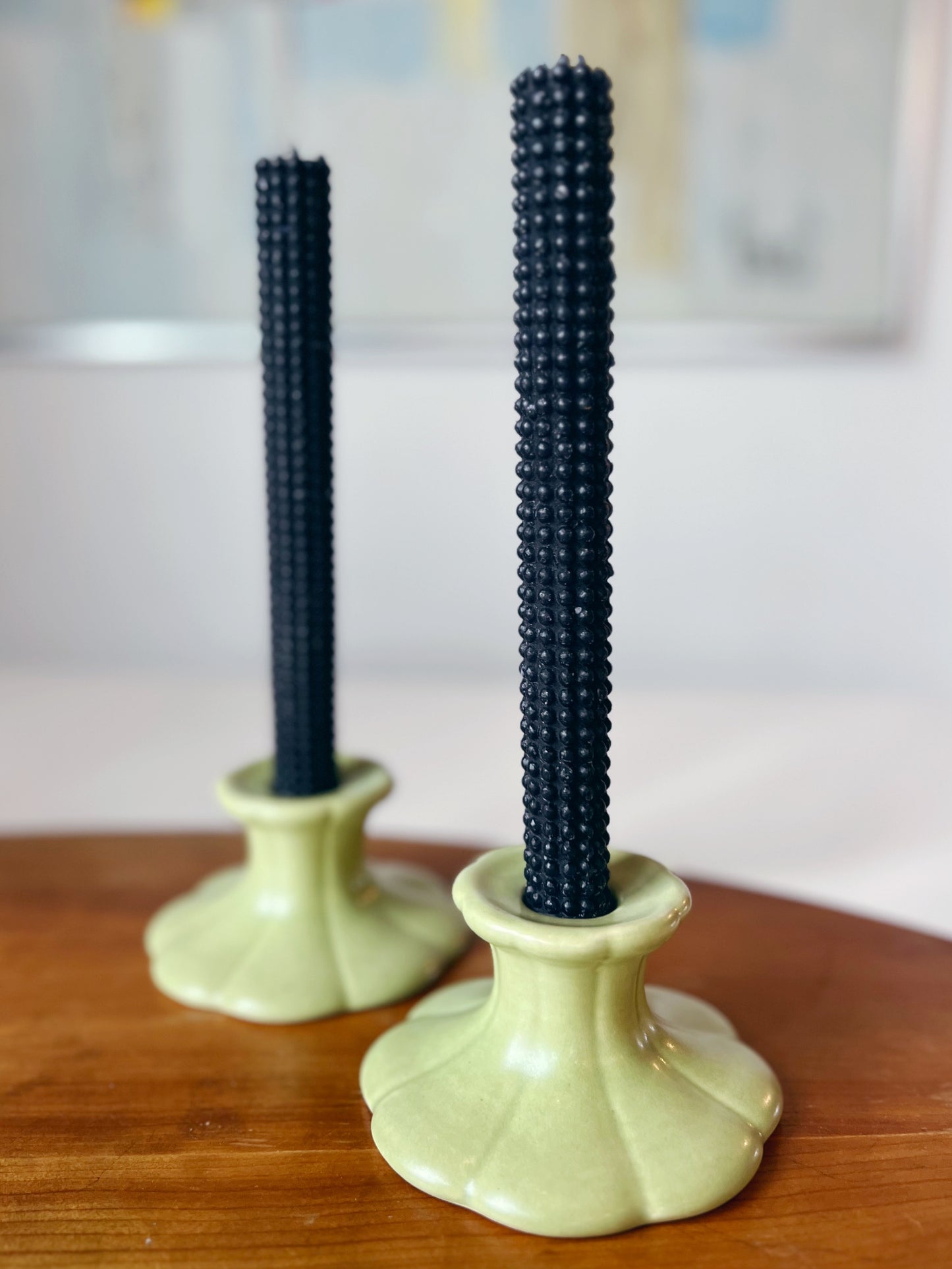 Spring Green Art Deco Candleholders