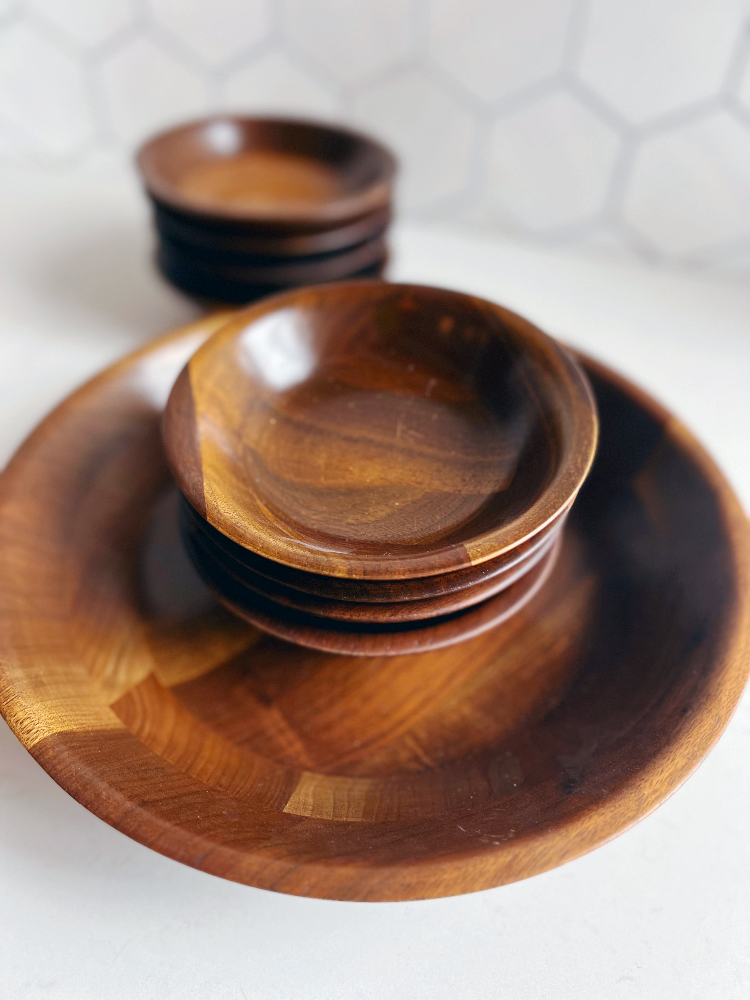 MCM store Walnut Bowl Set