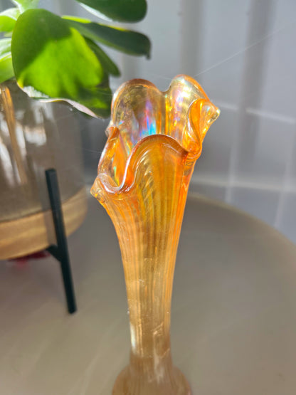 Carnival Glass Swung Vase