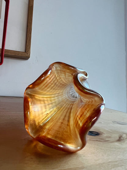 Carnival Glass Swung Vase