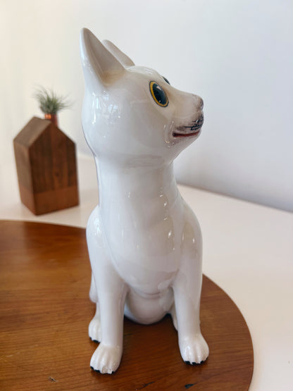 Mischievous Vintage Ceramic Cat Statue