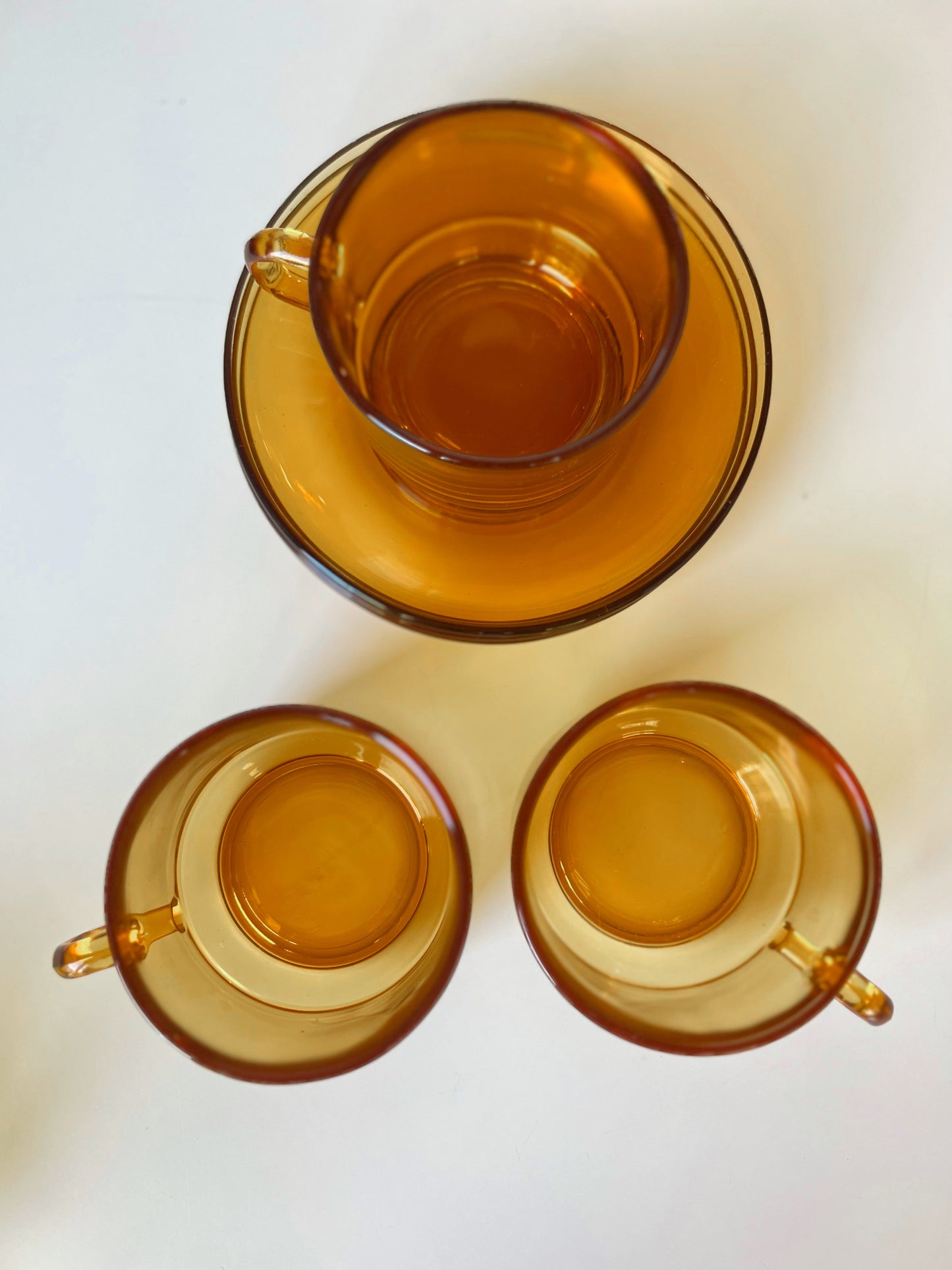 French Tempered Glass Cups & Saucers