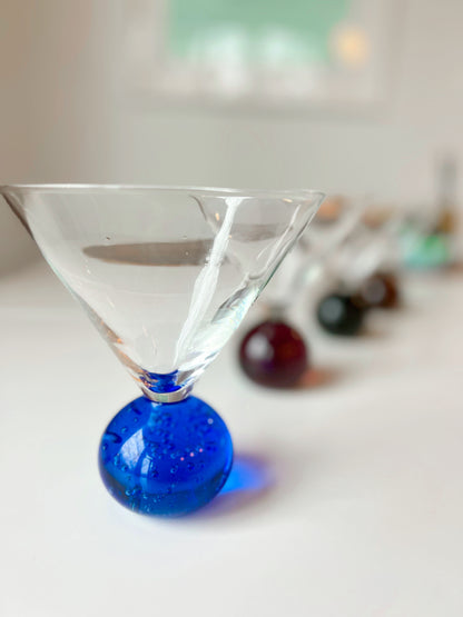 Bubble Bottom Martini Glasses