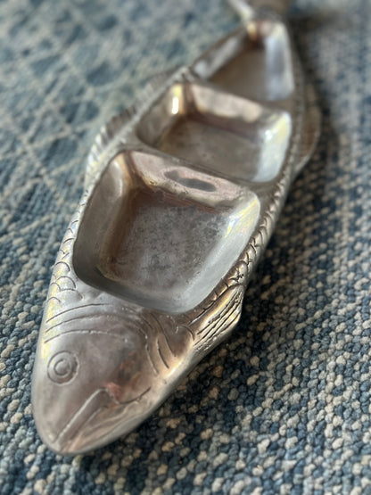 Pretty Pewter Fish Dish