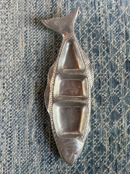 Pretty Pewter Fish Dish