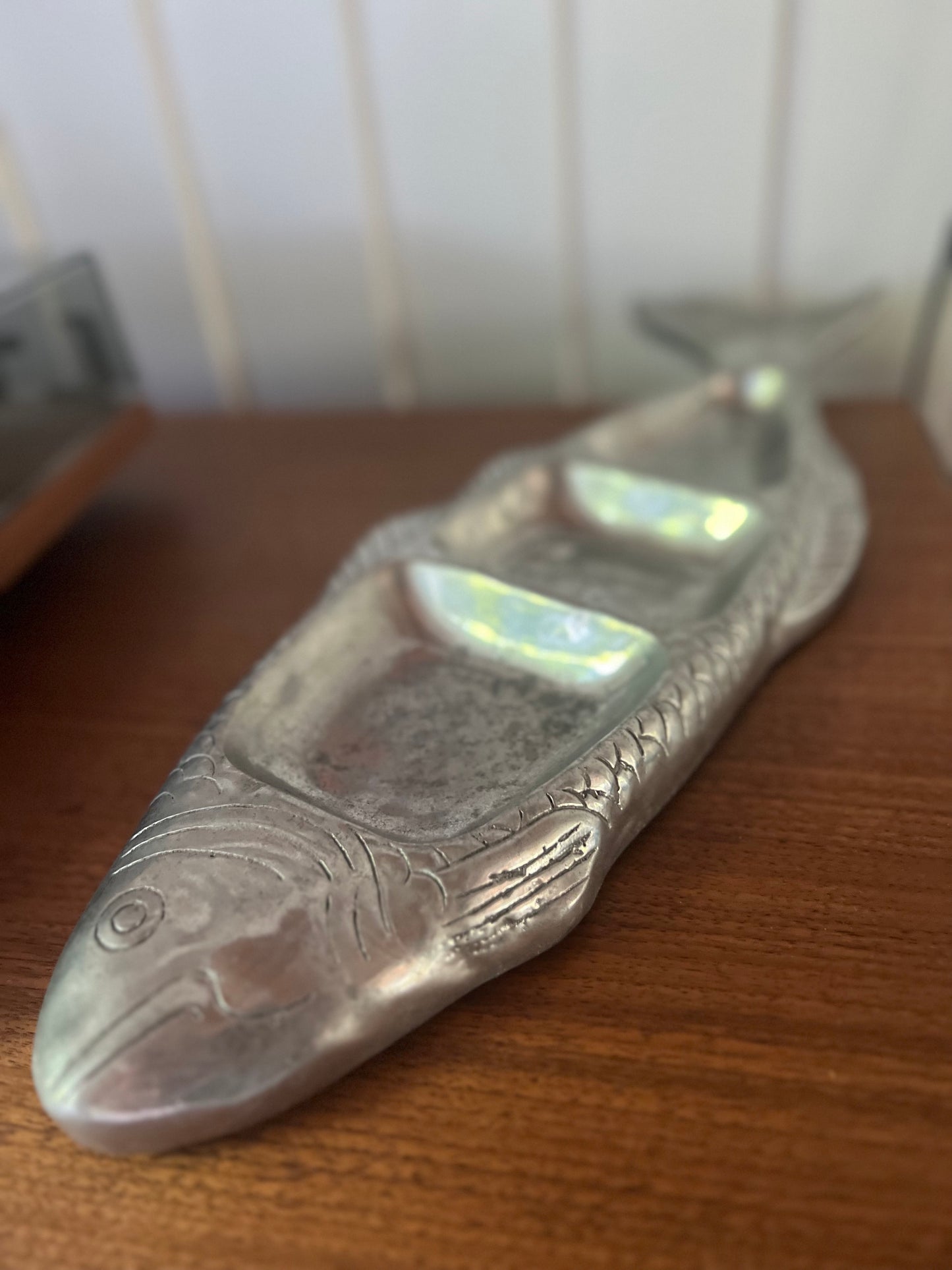 Pretty Pewter Fish Dish