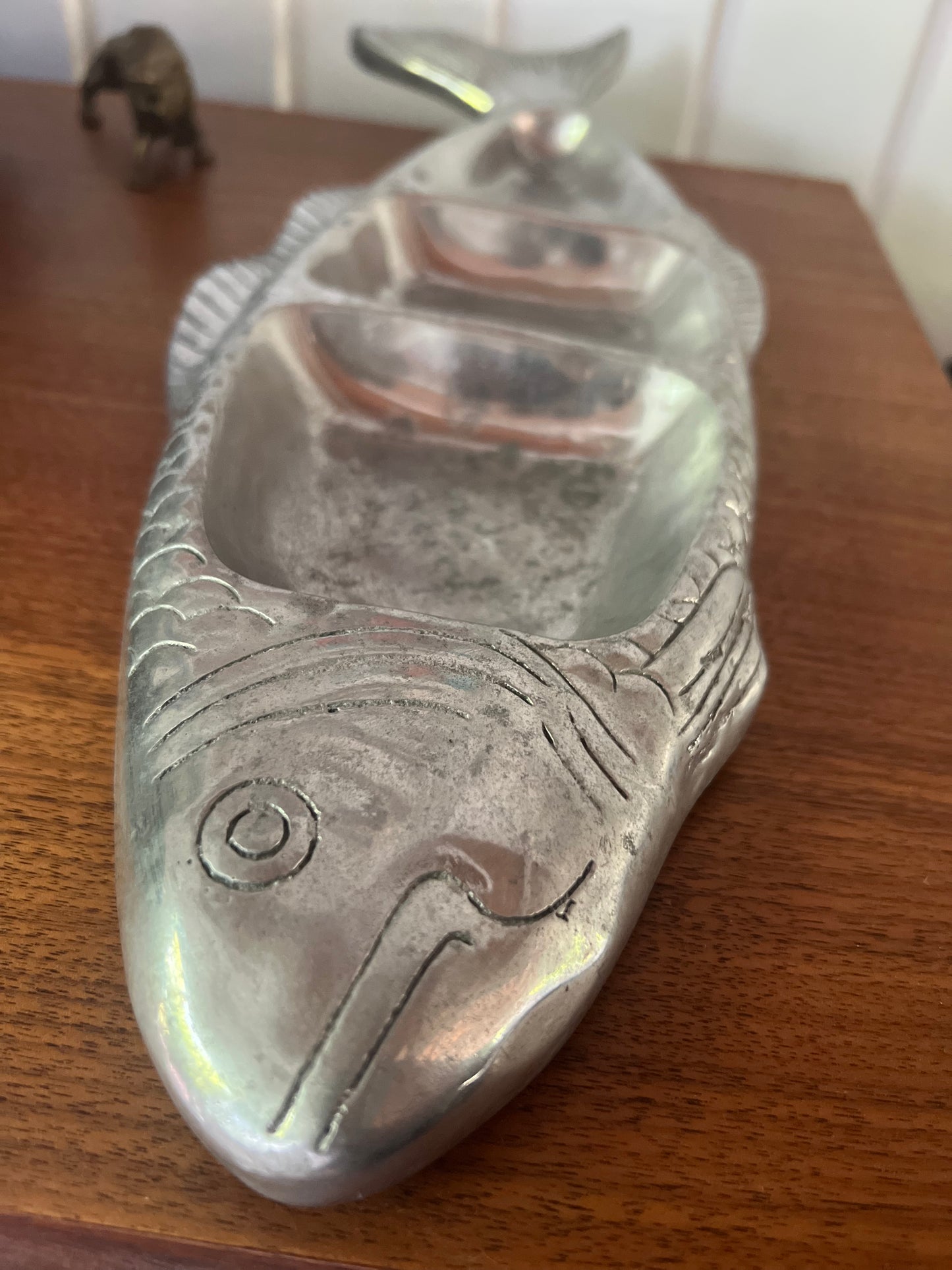 Pretty Pewter Fish Dish