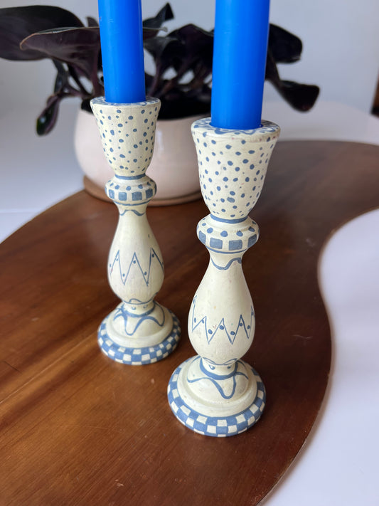 Country Cottage Candlesticks