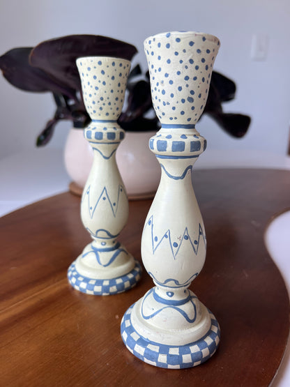 Country Cottage Candlesticks