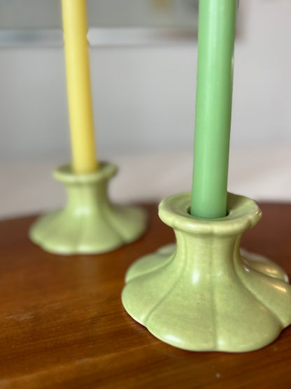 Spring Green Art Deco Candleholders