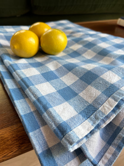 Picnic Gingham Blue Tablecloth