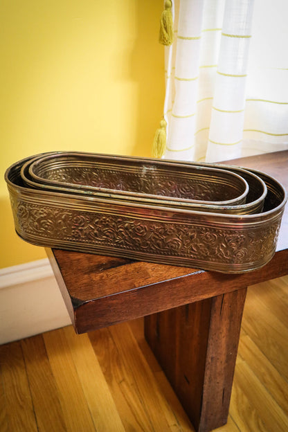 Hammered Brass Planters